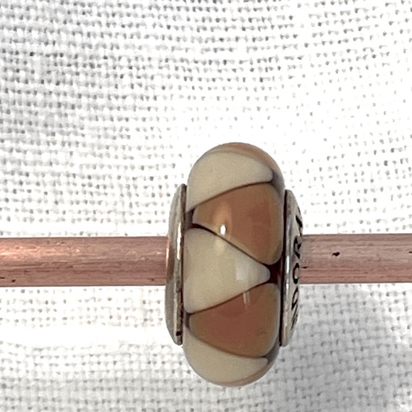Pandora Jewelry - Authentic Pandora Retired Amber Murano Glass and Sterling Silver Bead